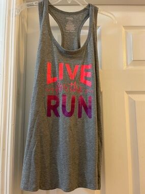 Danskin Now Medium Gray Heather Graphic Tank Top (0009)